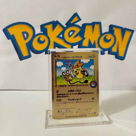 Pokemon Mega Tokyo Pikachu Charizard 204/XY-P Japanese Metal Gold Card Fan Art - Picture 1 of 3